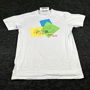 Stoic T Shirt Mens‎ Large White Golf Cart Graphic Print Cotton Crew Neck FLAWED